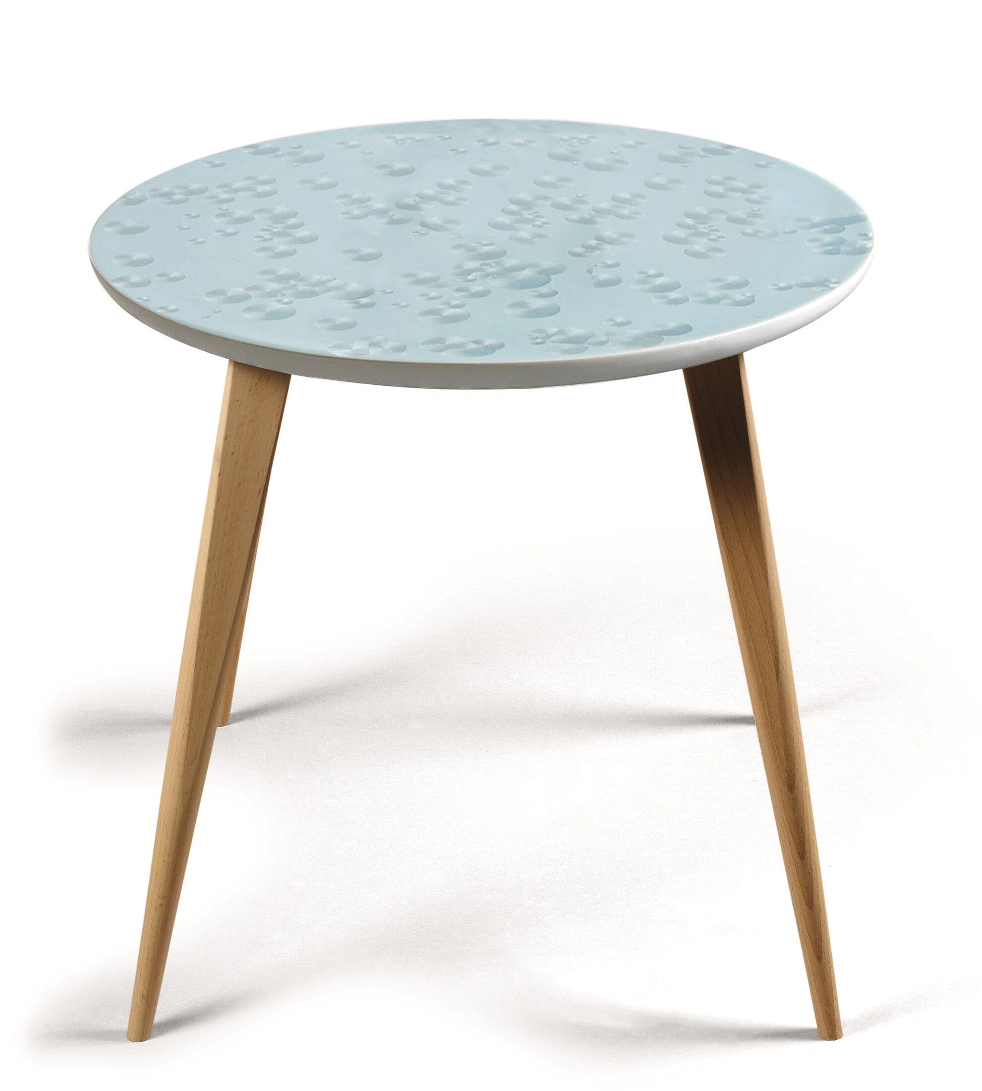 Lladró Momenti tavolino porcellana cristallo rovere blu
