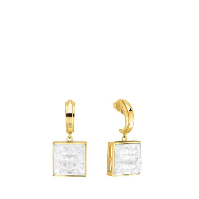 René Lalique Aréthuse Orecchini Oro Cristallo Unica