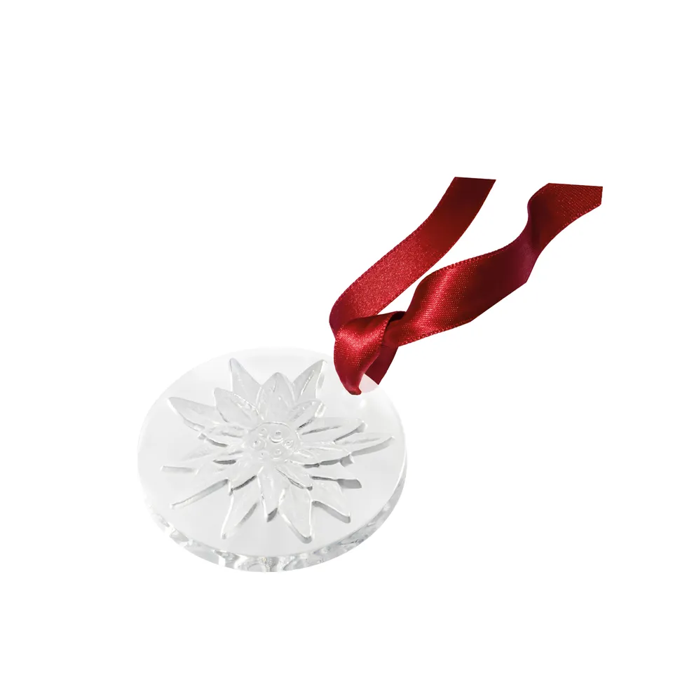 Lalique Edelweiss ornamento natalizio in cristallo incolore