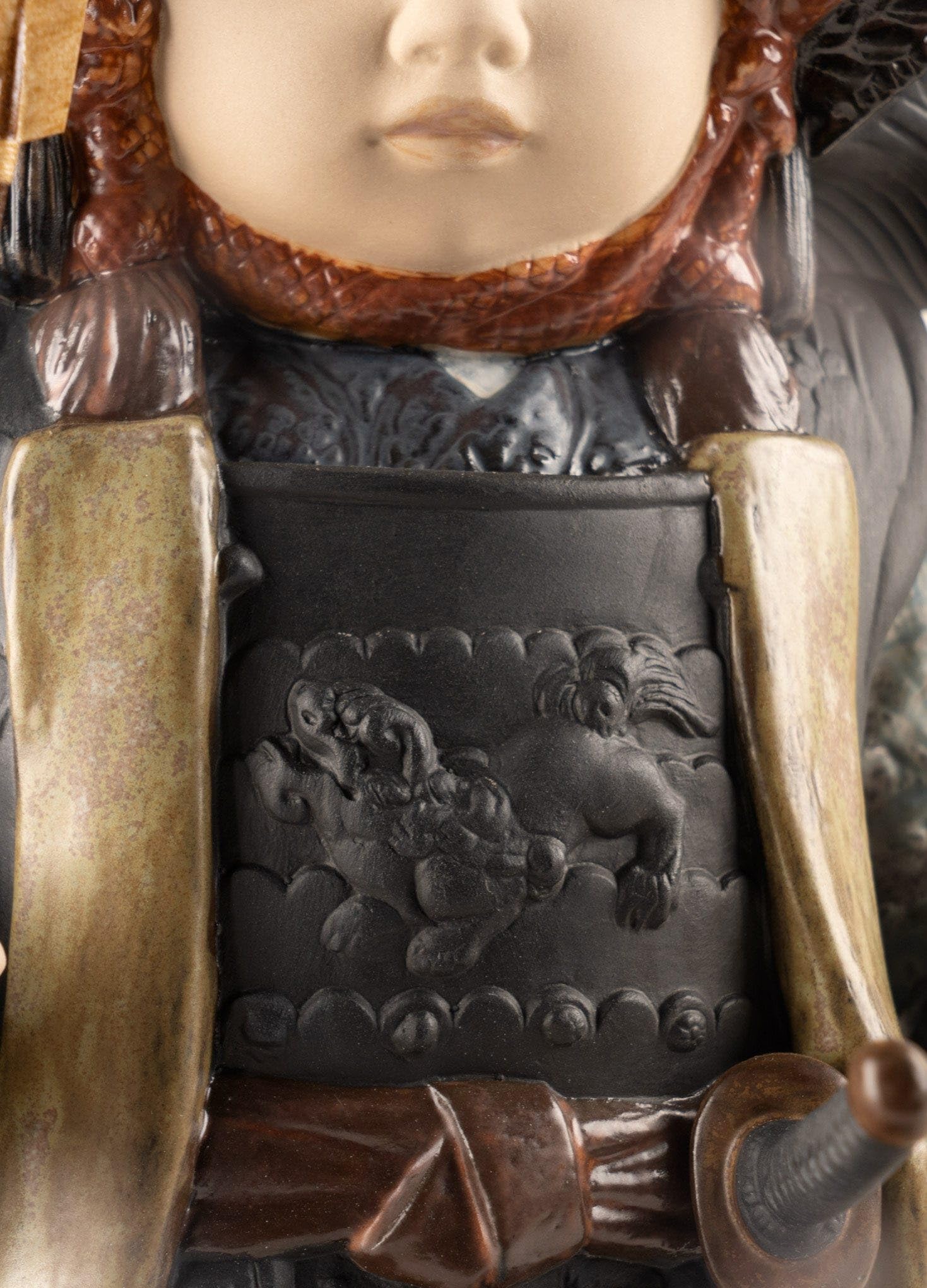 Lladró Sculture Bambino Samurai statuetta marrone