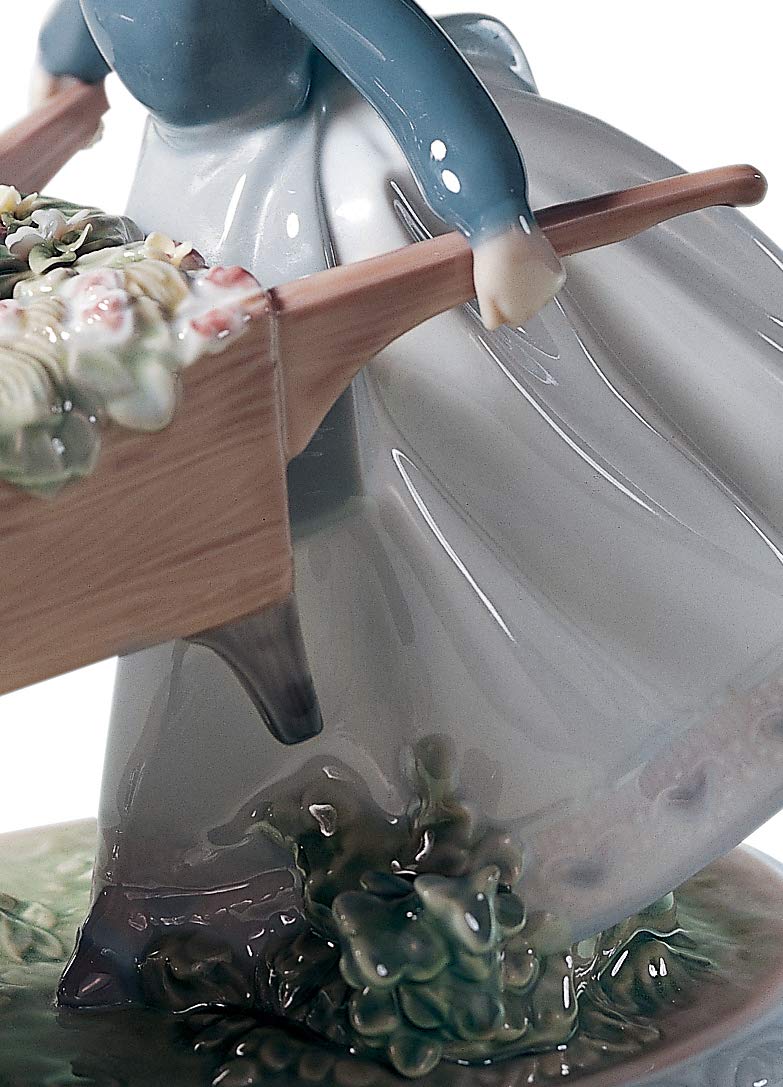 Lladró Bimba Carretta di Fiori figurina porcellana fatta a mano