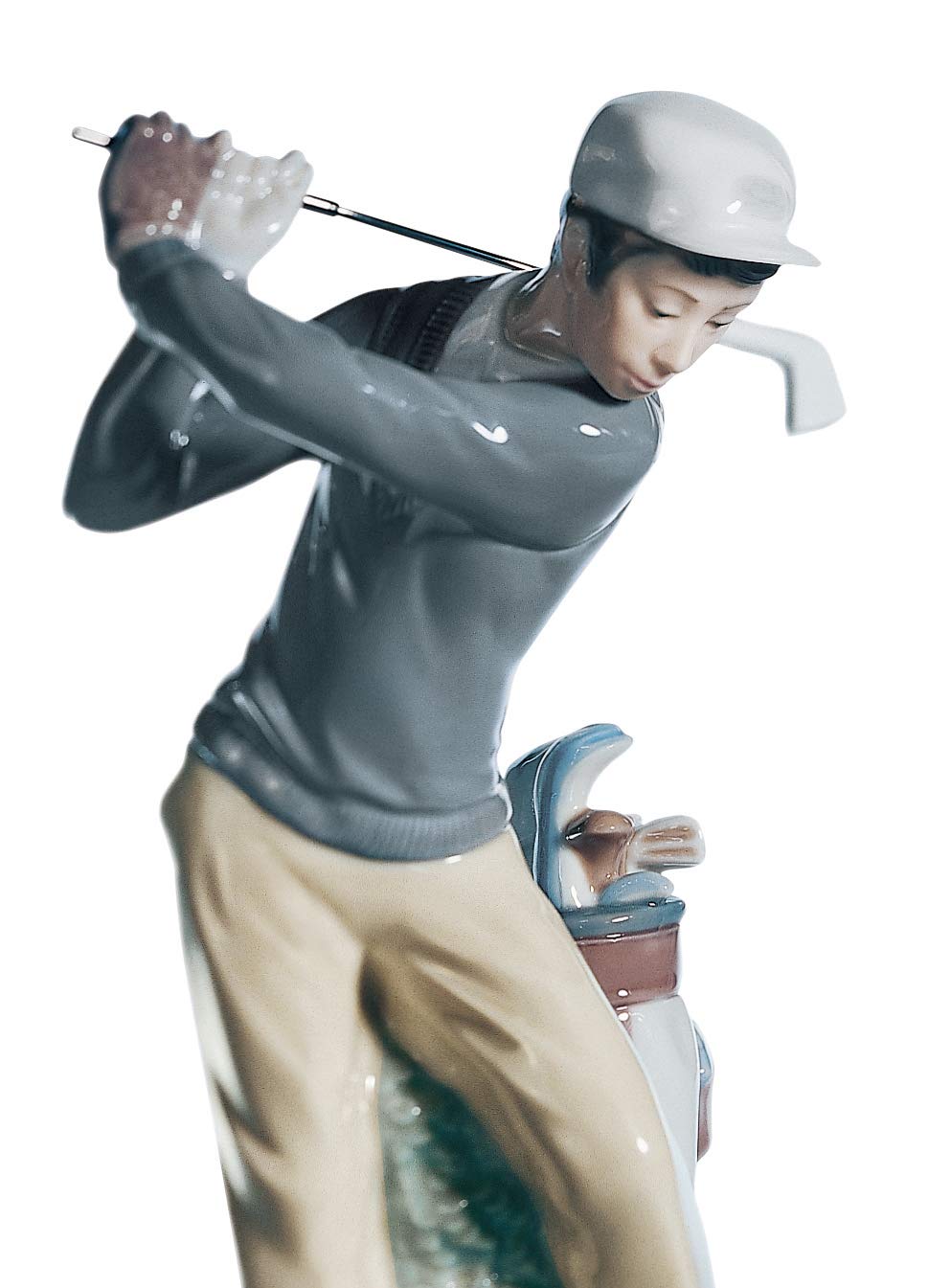 Lladró Sculture Giocatore Golf Figurina Porcellana Uomo Sport