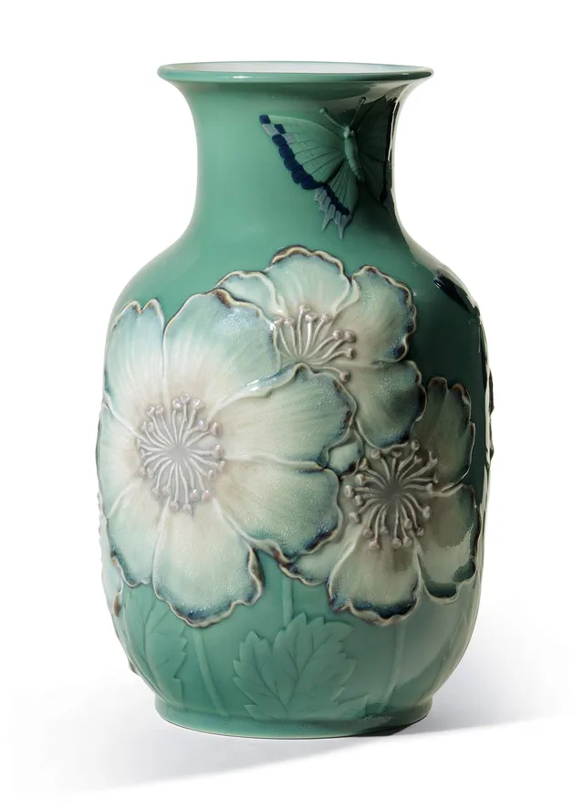 Lladró Accessori Vaso Alto Papaveri vaso verde 34x20 cm 01008648
