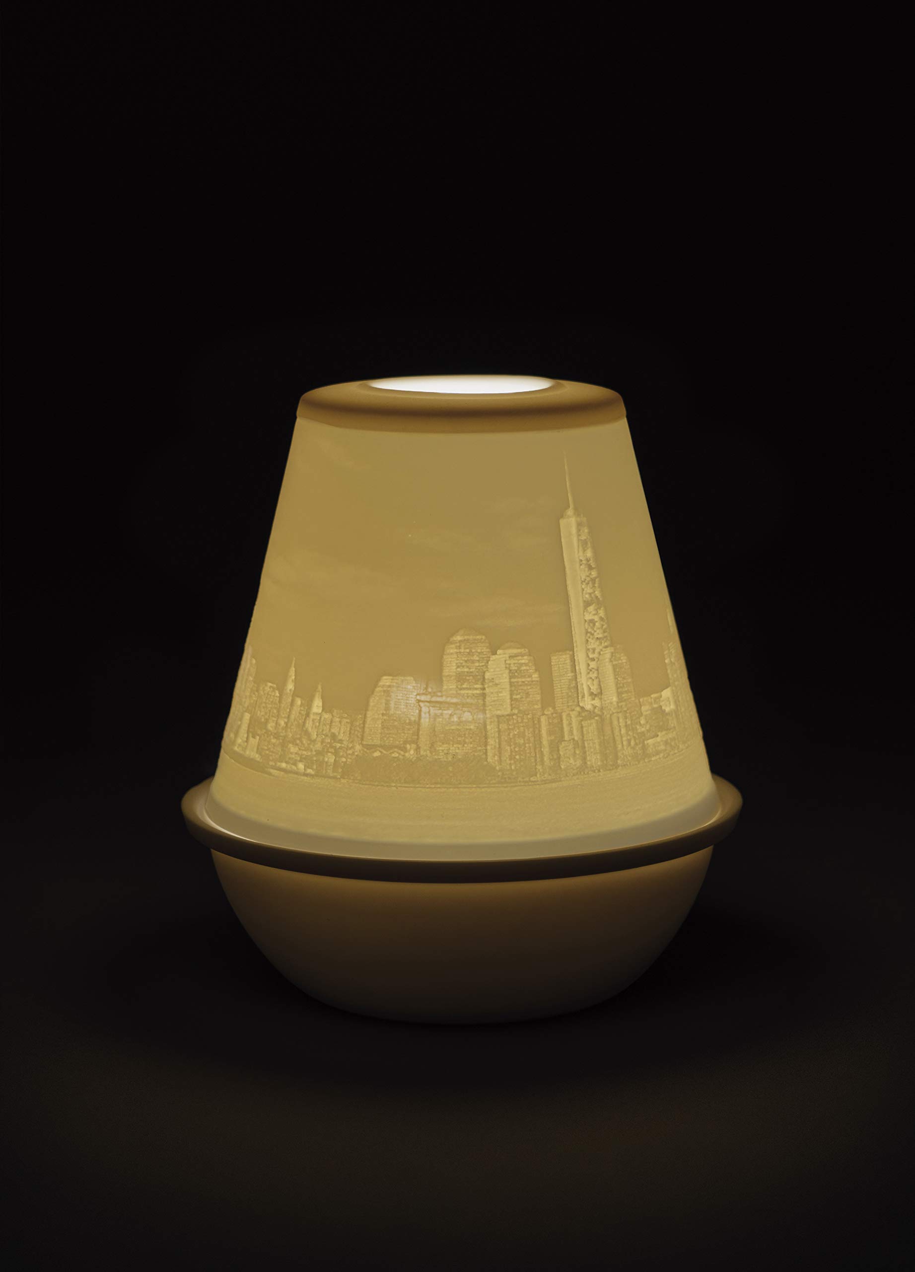 Lladró New York Lampada Litofania Porcellana LED Ricaricabile