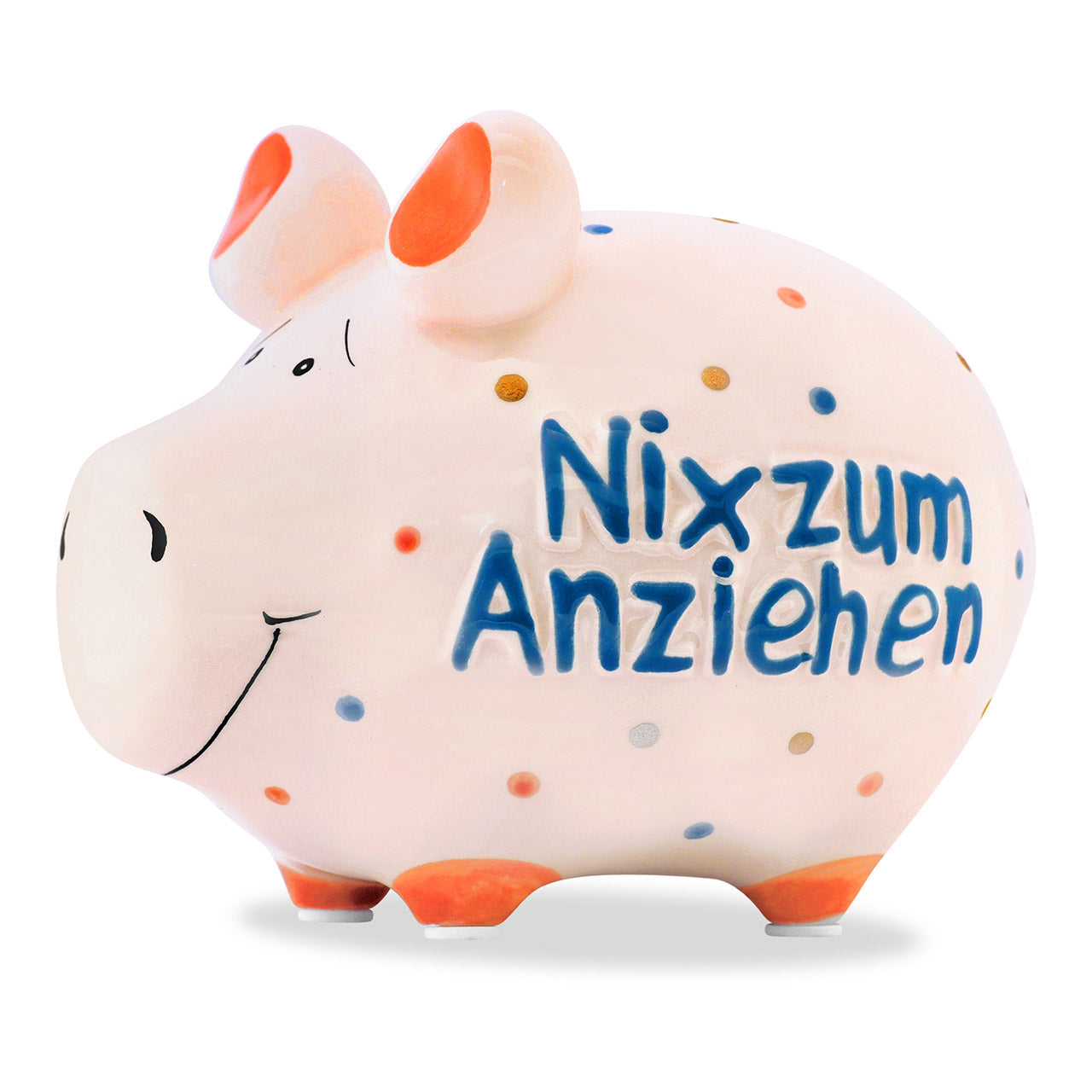 Sparschwein Company Kleinschweine Nix zum Anziehen salvadanaio maialino scritta