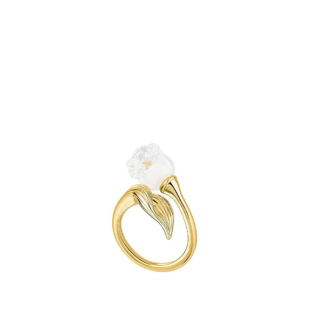 Lalique Muguet anello mughetto ottone placcato oro