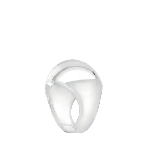 Lalique Cabochon Anello Cristallo Incolore Misura 49