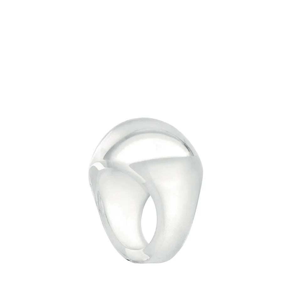 Lalique Cabochon Anello Cristallo Incolore Misura 49