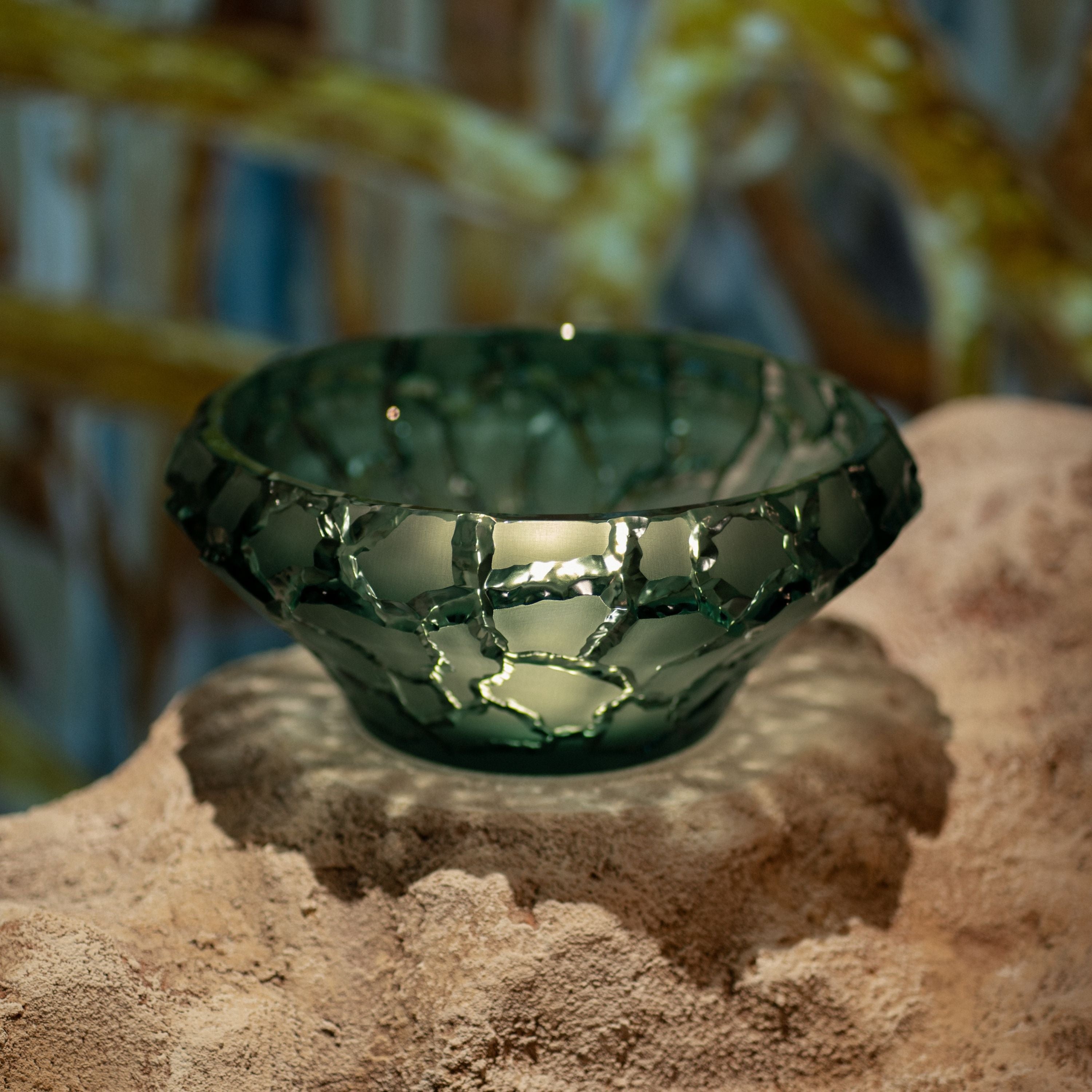 René Lalique Caldera coppa cristallo blu Persepolis