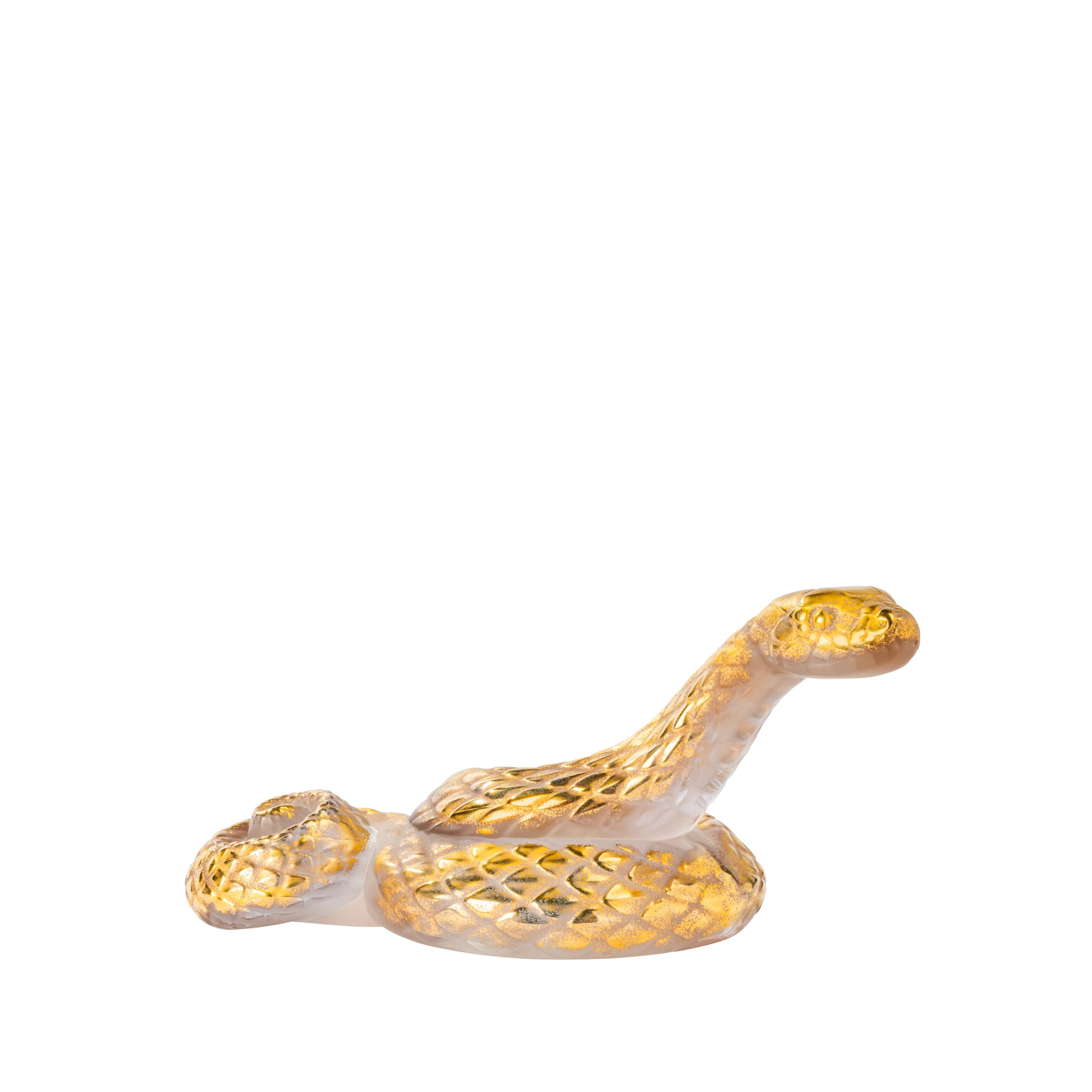 Lalique Snake scultura serpente cristallo oro