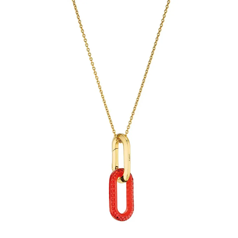 René Lalique Empreinte Animale ciondolo rosso placcato oro