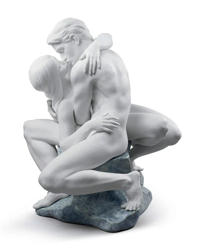 Lladró Alta Porcellana Coppia Bacio scultura innamorati
