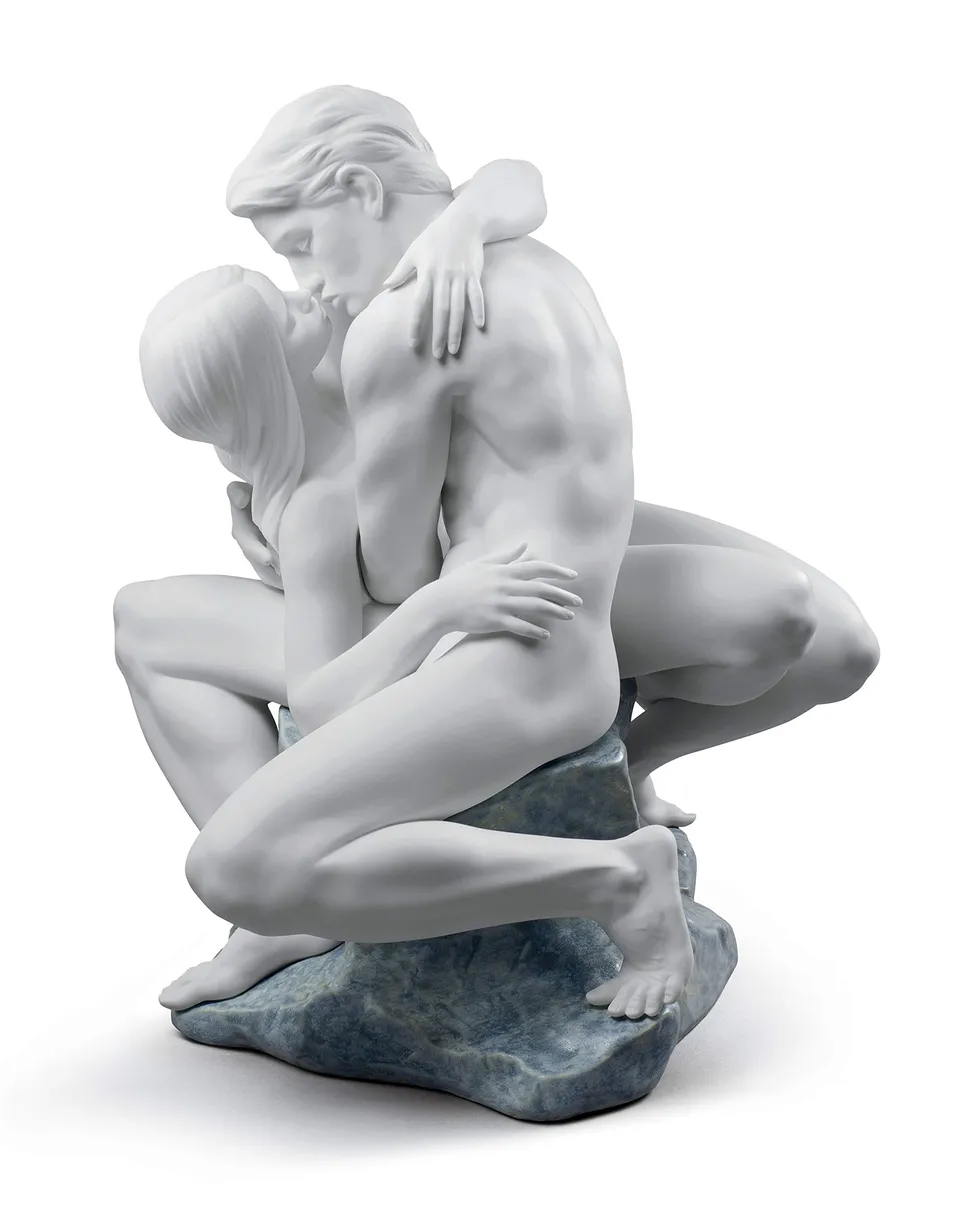 Lladró Alta Porcellana Coppia Bacio scultura innamorati