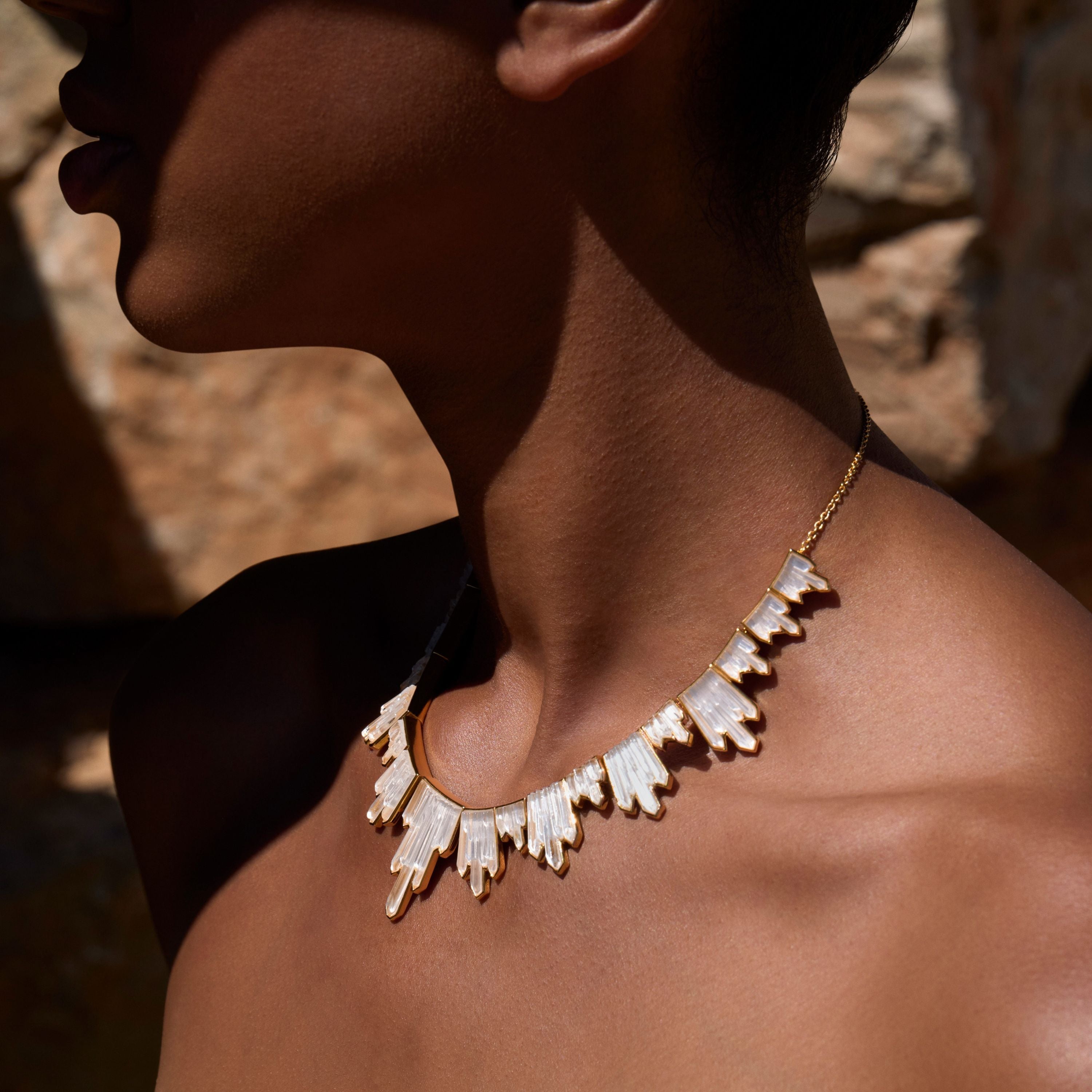 René Lalique Jewellery Collana Terramineral 21 cristalli oro