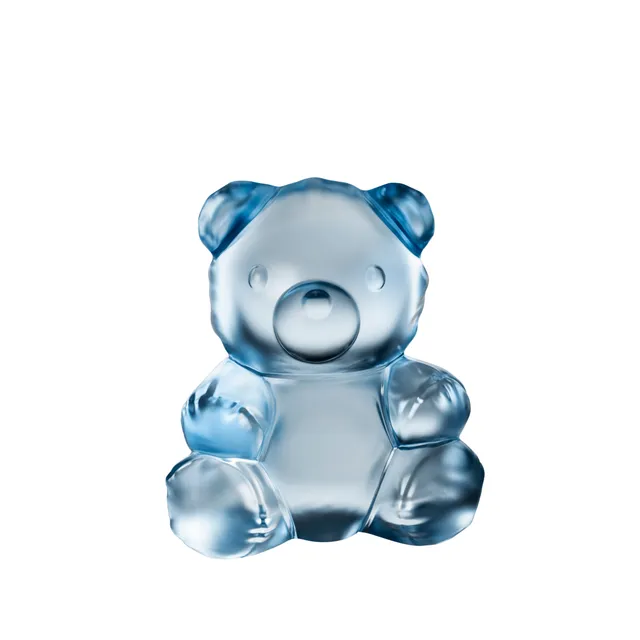 Lalique Teddy Air scultura orso cristallo taglia L blu