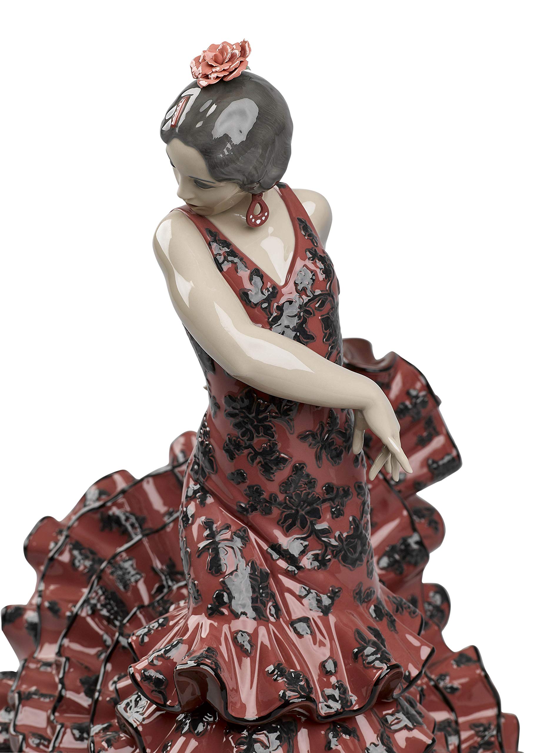 Lladró Flamenco scultura donna porcellana rossa