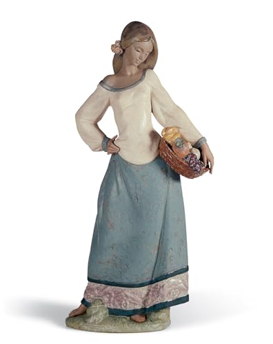 Lladró Sculture Donna Venditrice di Frutta figurina porcellana fatta a mano