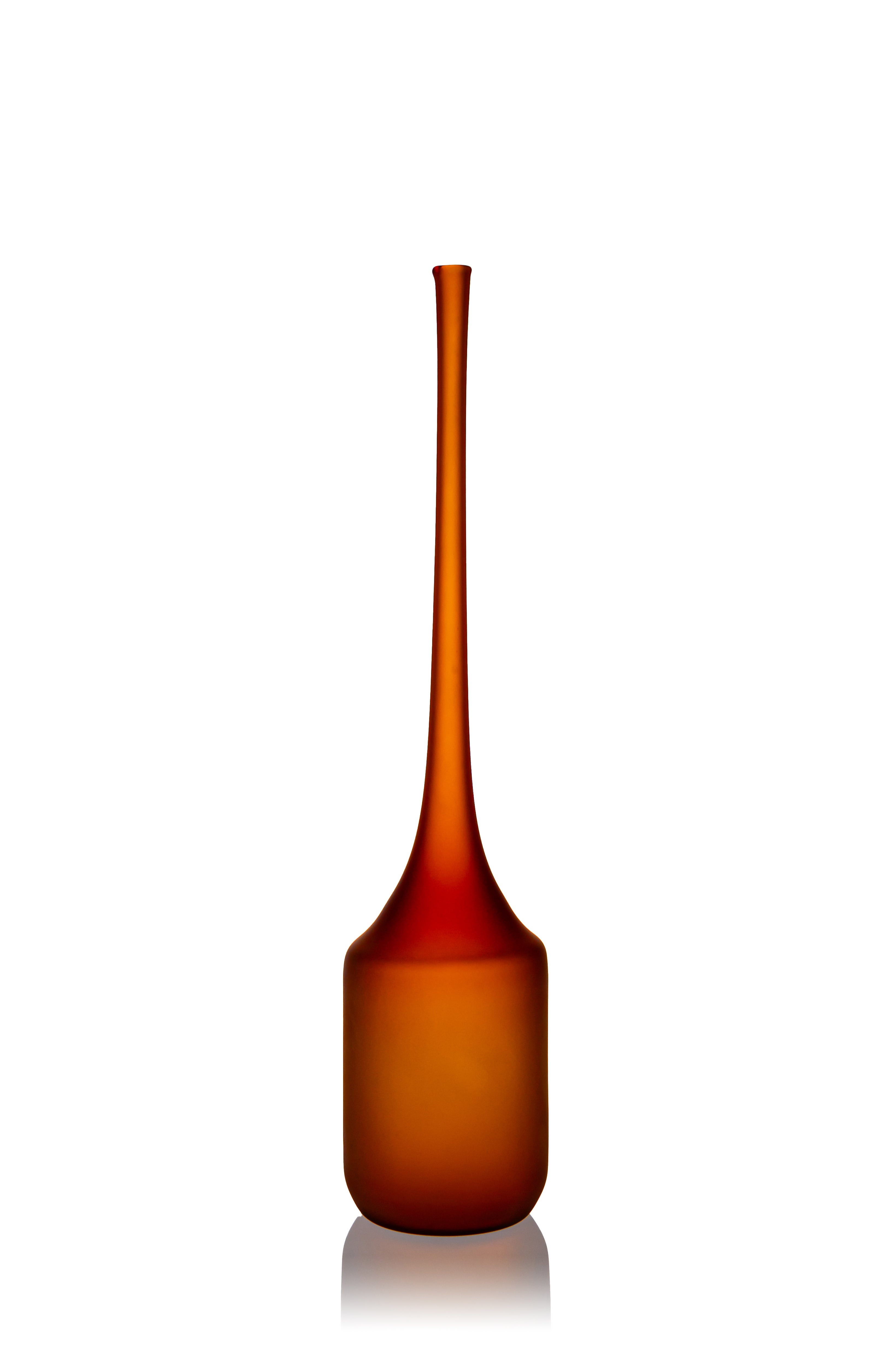 Vaporetto Essenza vaso vetro Murano arancione H 30 cm