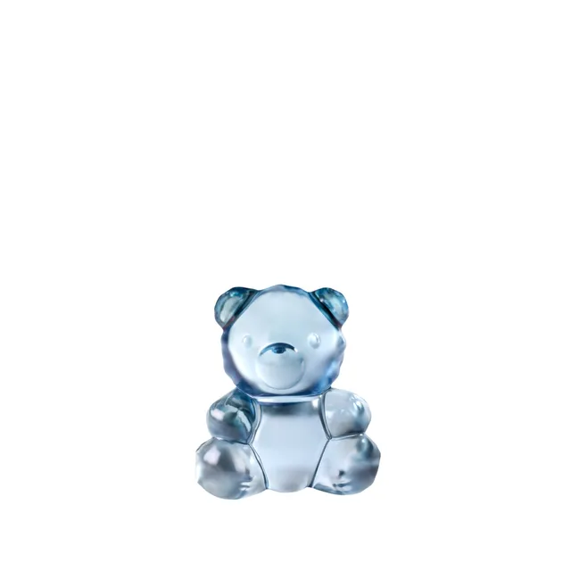 Lalique Teddy Air scultura orsetto cristallo blu Size S