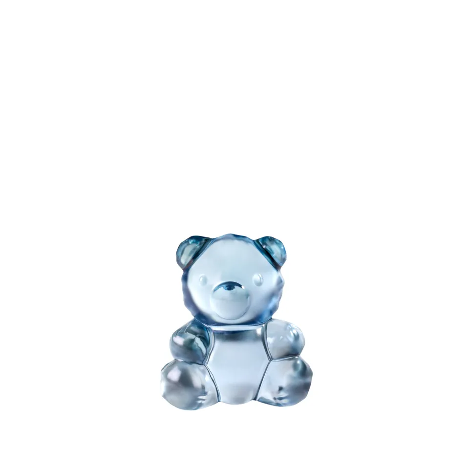 Lalique Teddy Air scultura orsetto cristallo blu Size S