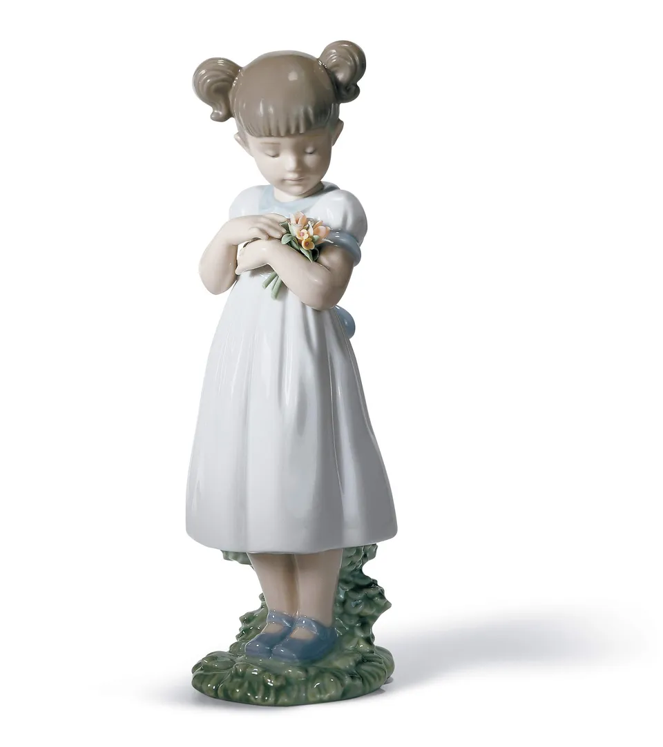 Lladró Sculture Bimba Fiori per Mamma Figurina Porcellana