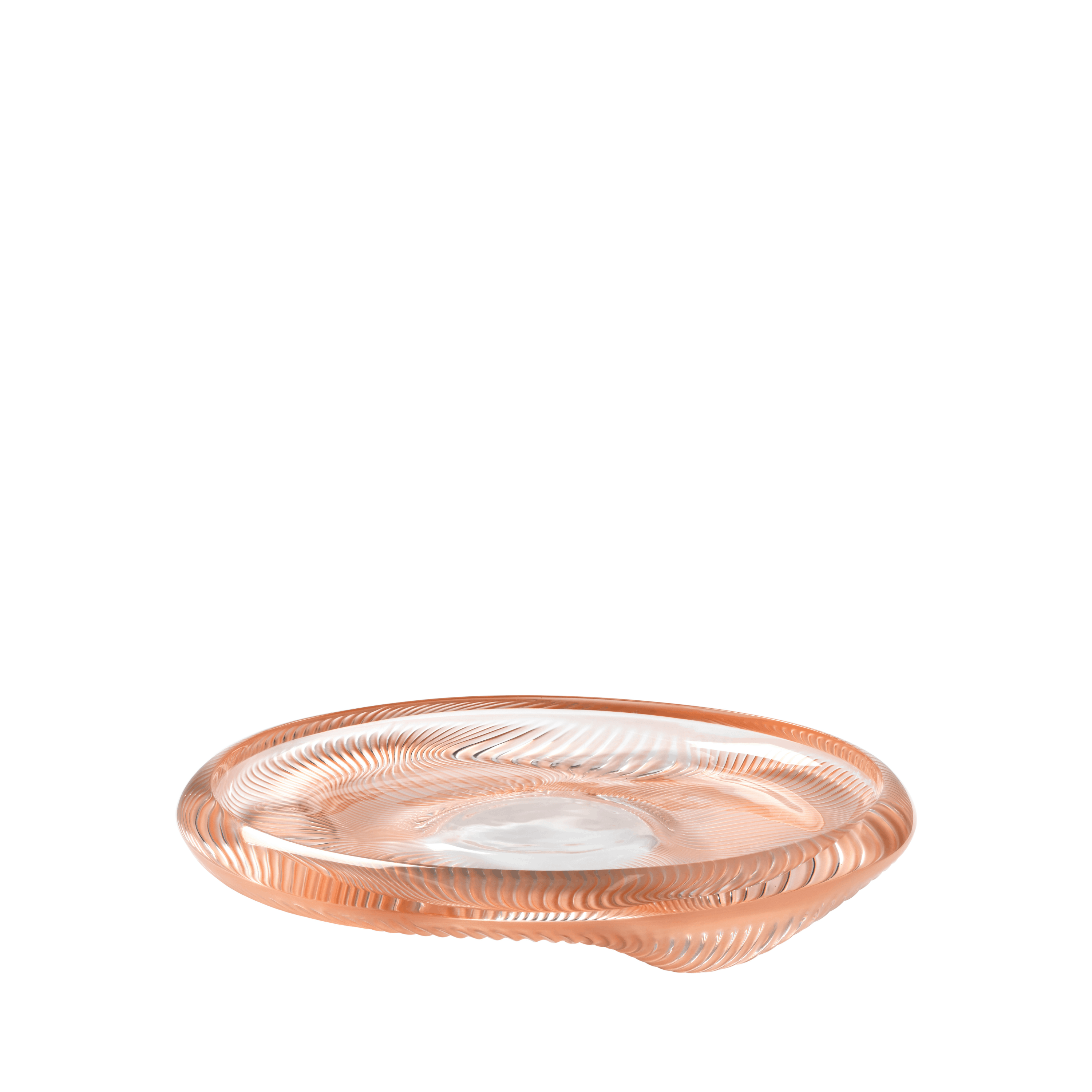 Lalique Alizé coppa cristallo patina corallo