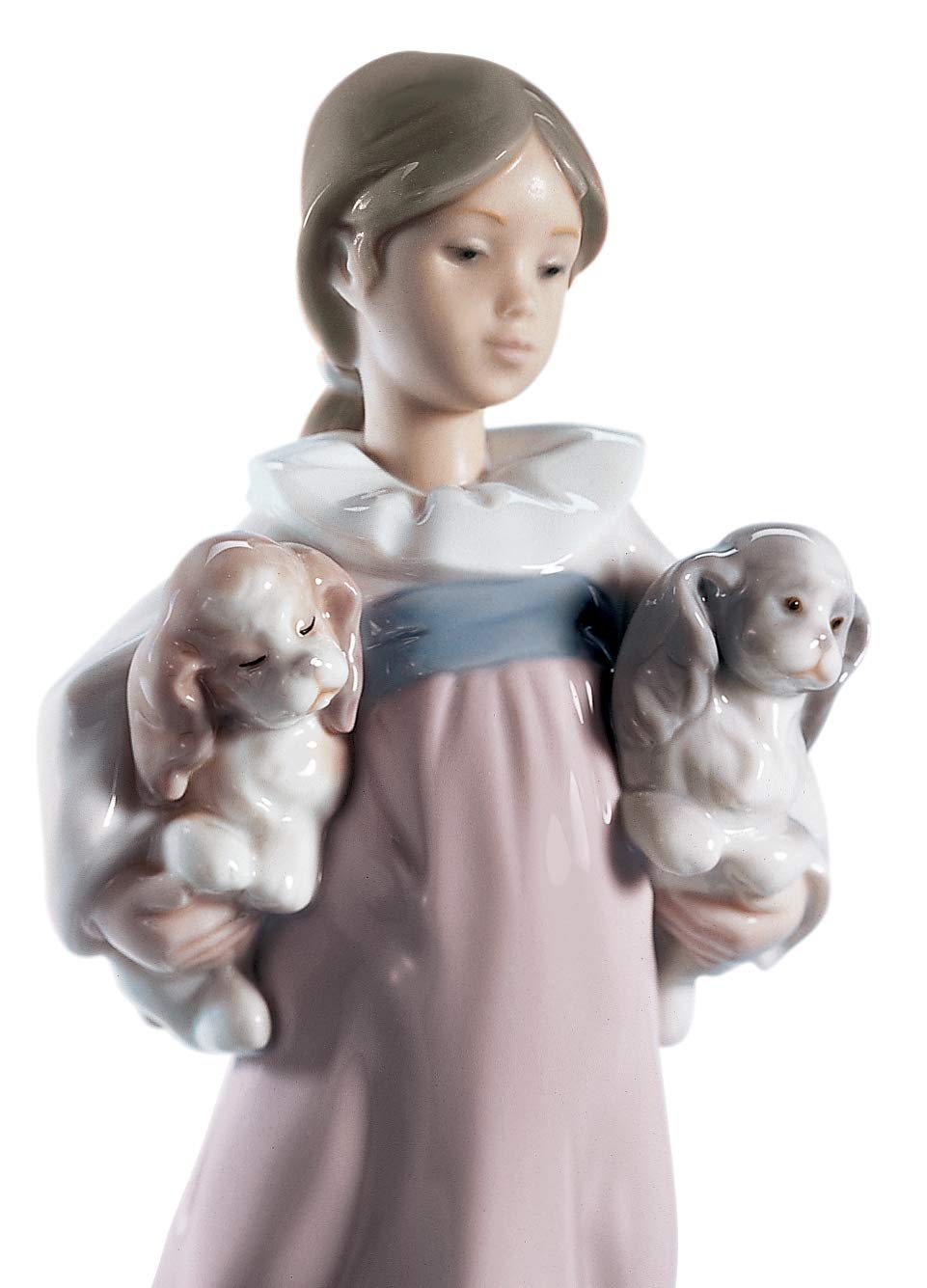 Lladró Sculture Bimba con Cuccioli figurina porcellana