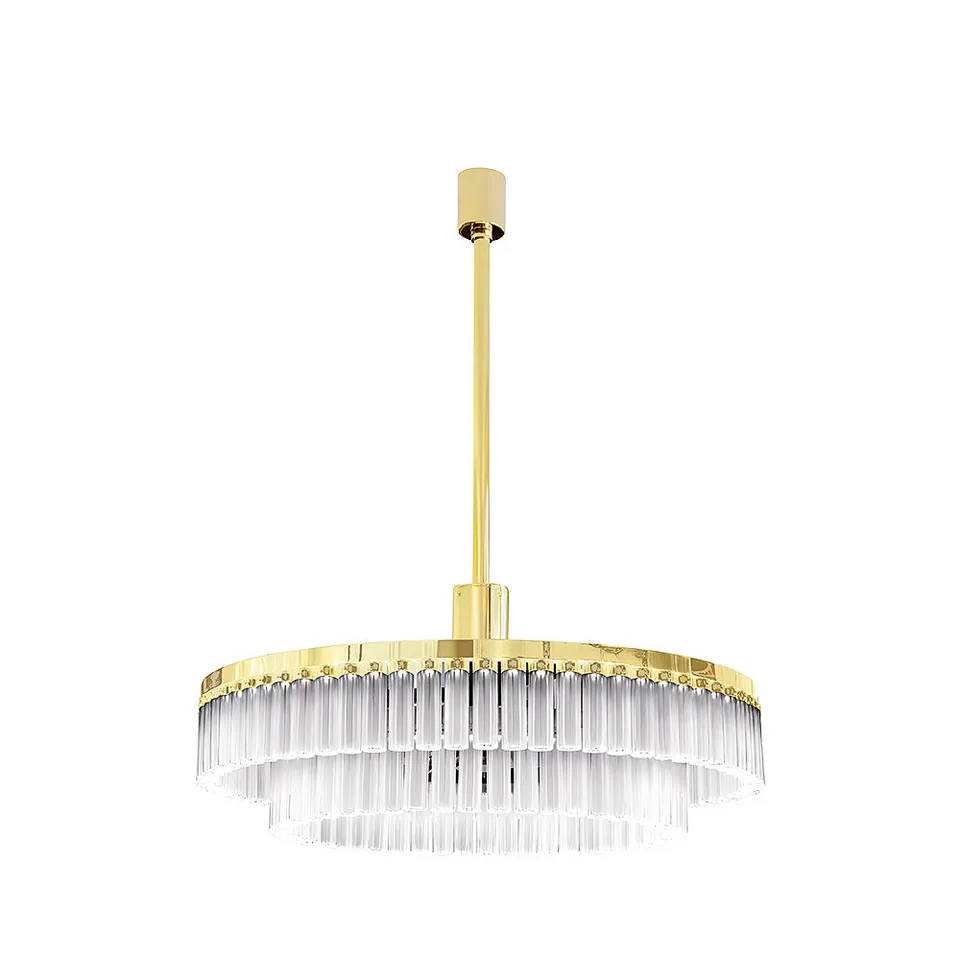 René Lalique Orgue Lampadario Cristallo 2 File Incolore