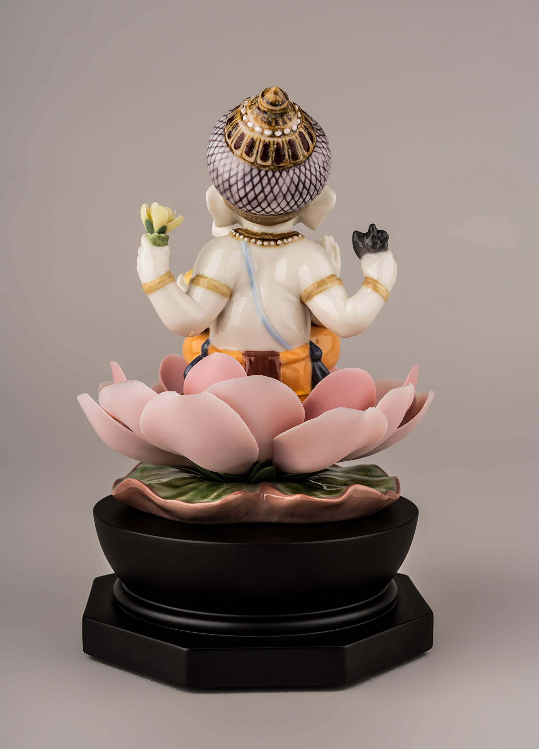 Lladró Sculture Ganesha con Loto figurina divinità