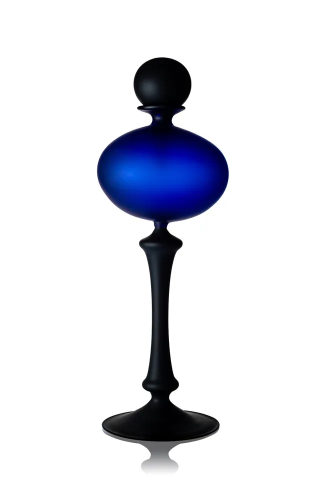 Vaporetto Mercante oggetto Murano arancione sabbiato 30 cm