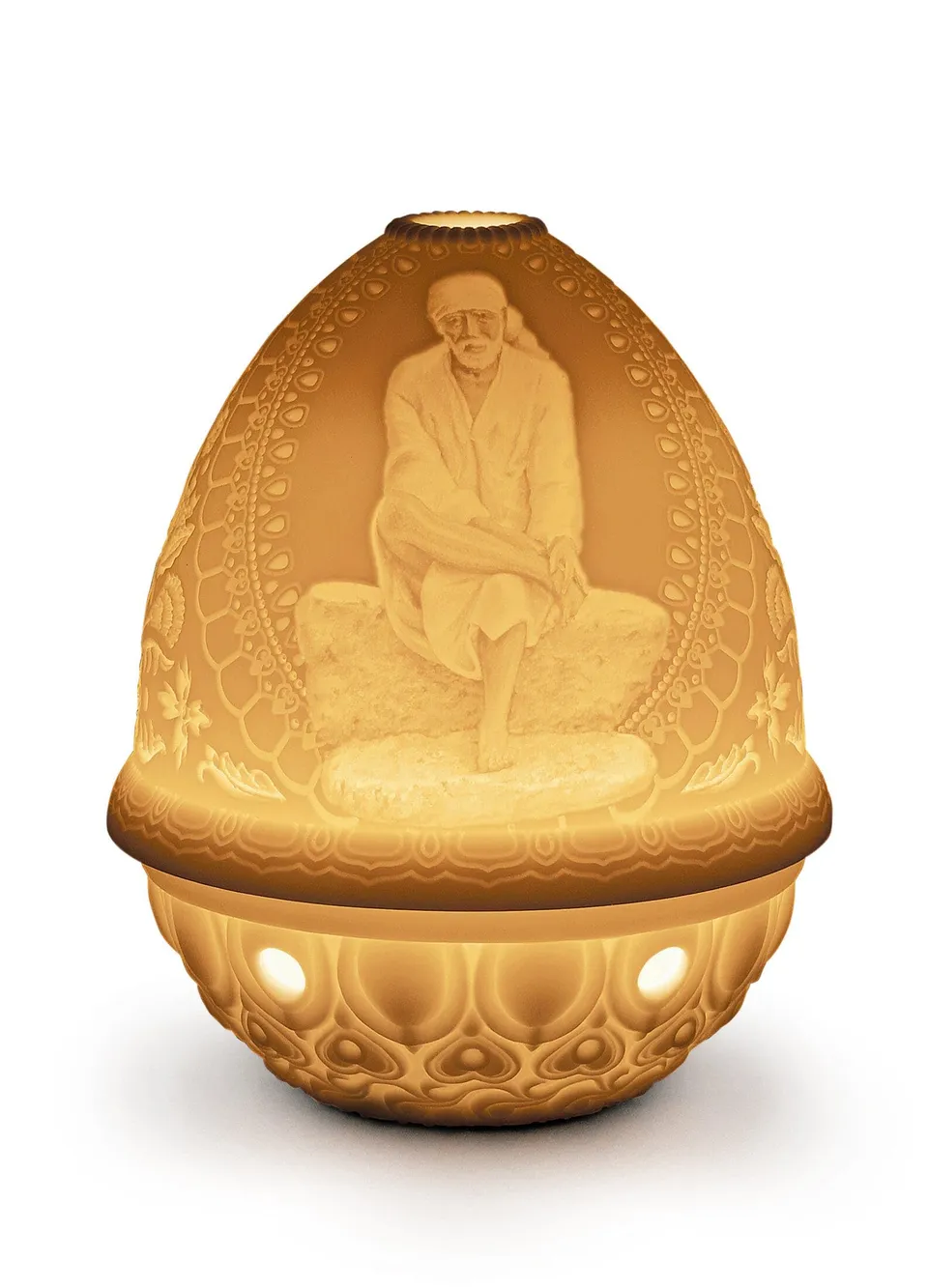 Lladró Accessori Decorativi Litofania Sai Baba porcellana luce