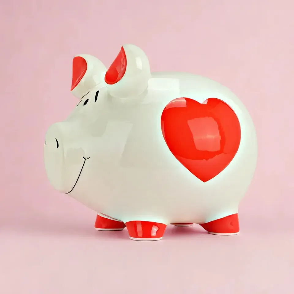 Sparschwein Company Herz salvadanaio maialino piccolo ceramica rossa