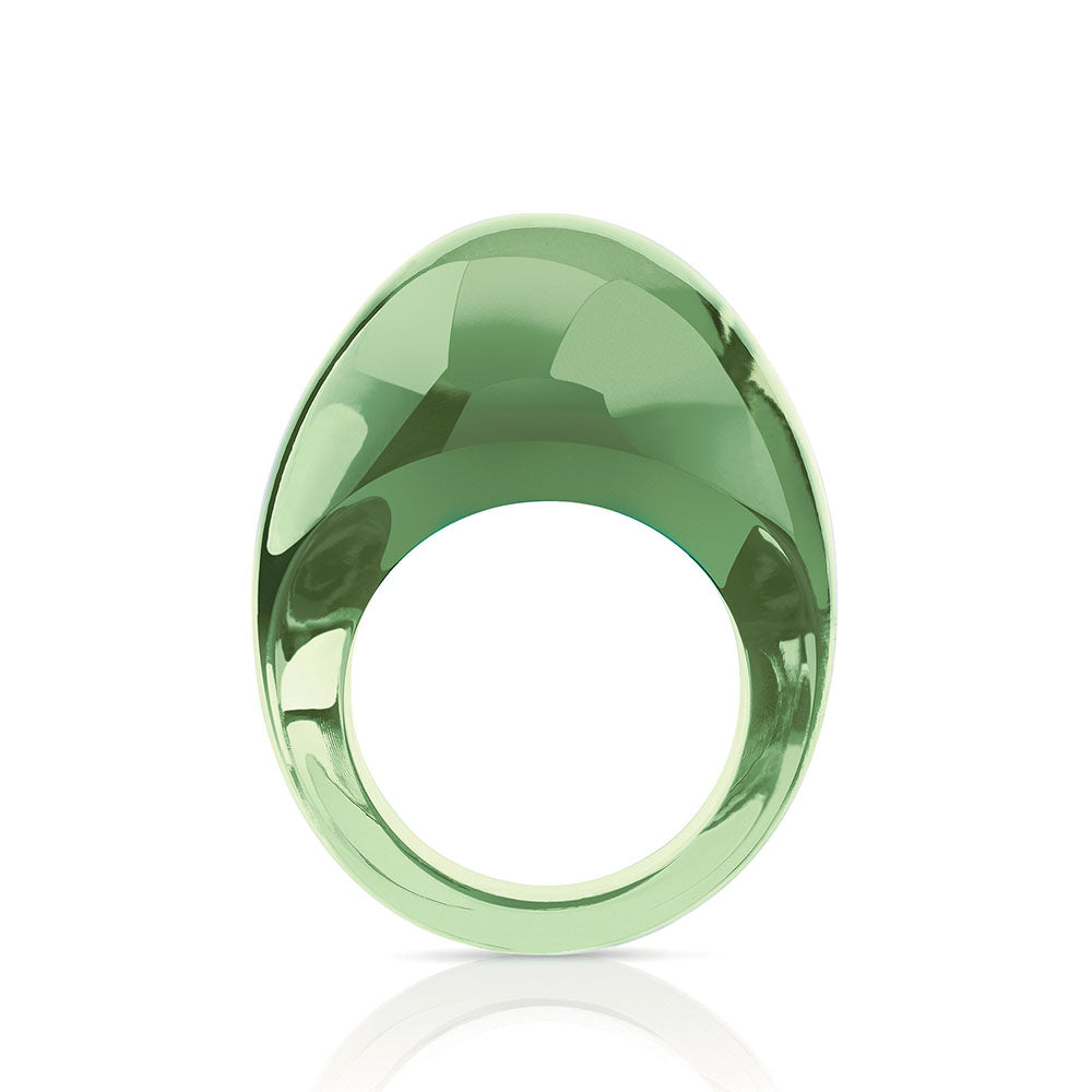 René Lalique Cabochon Anello Cristallo Verde Antinea 49