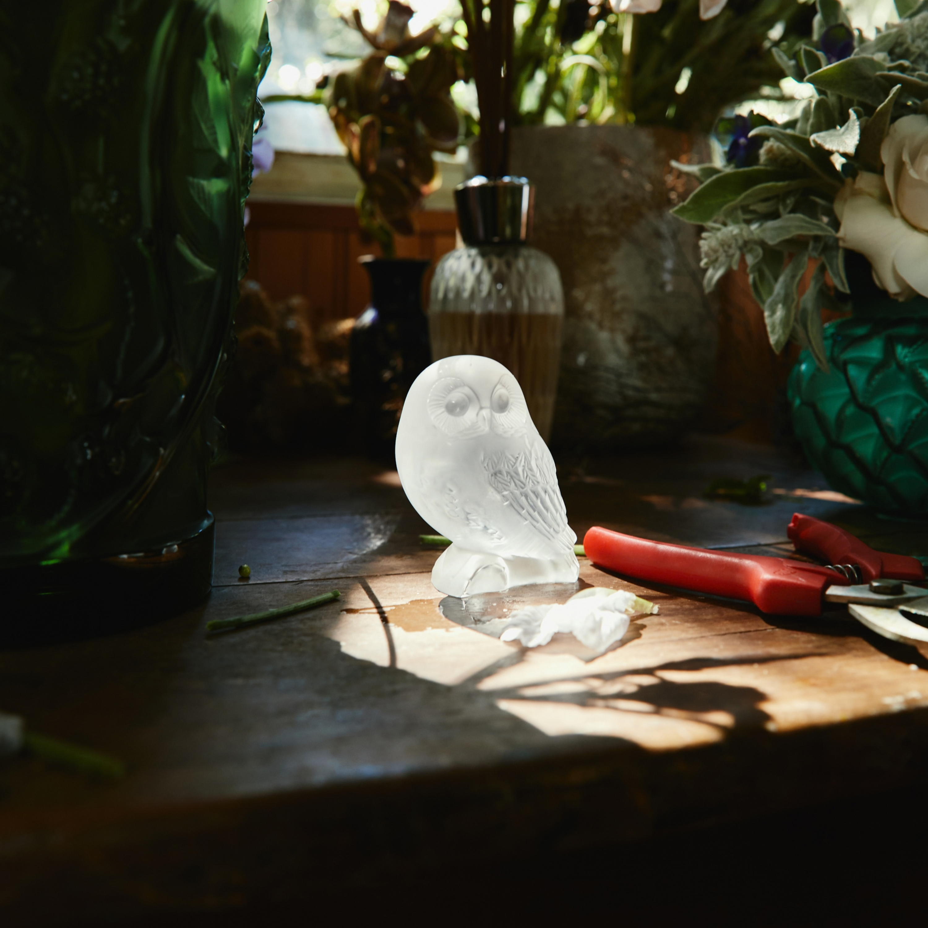 Lalique Shivers Scultura Gufo in Cristallo Incolore