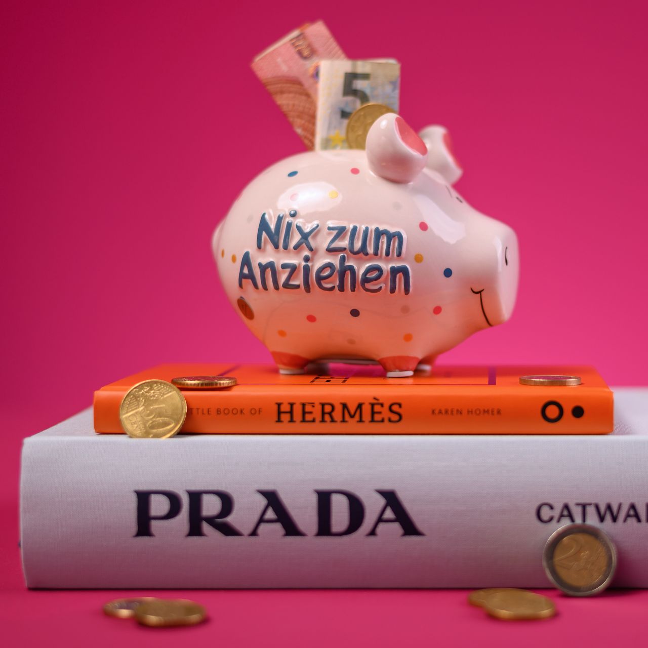 Sparschwein Company Kleinschweine Nix zum Anziehen salvadanaio maialino scritta