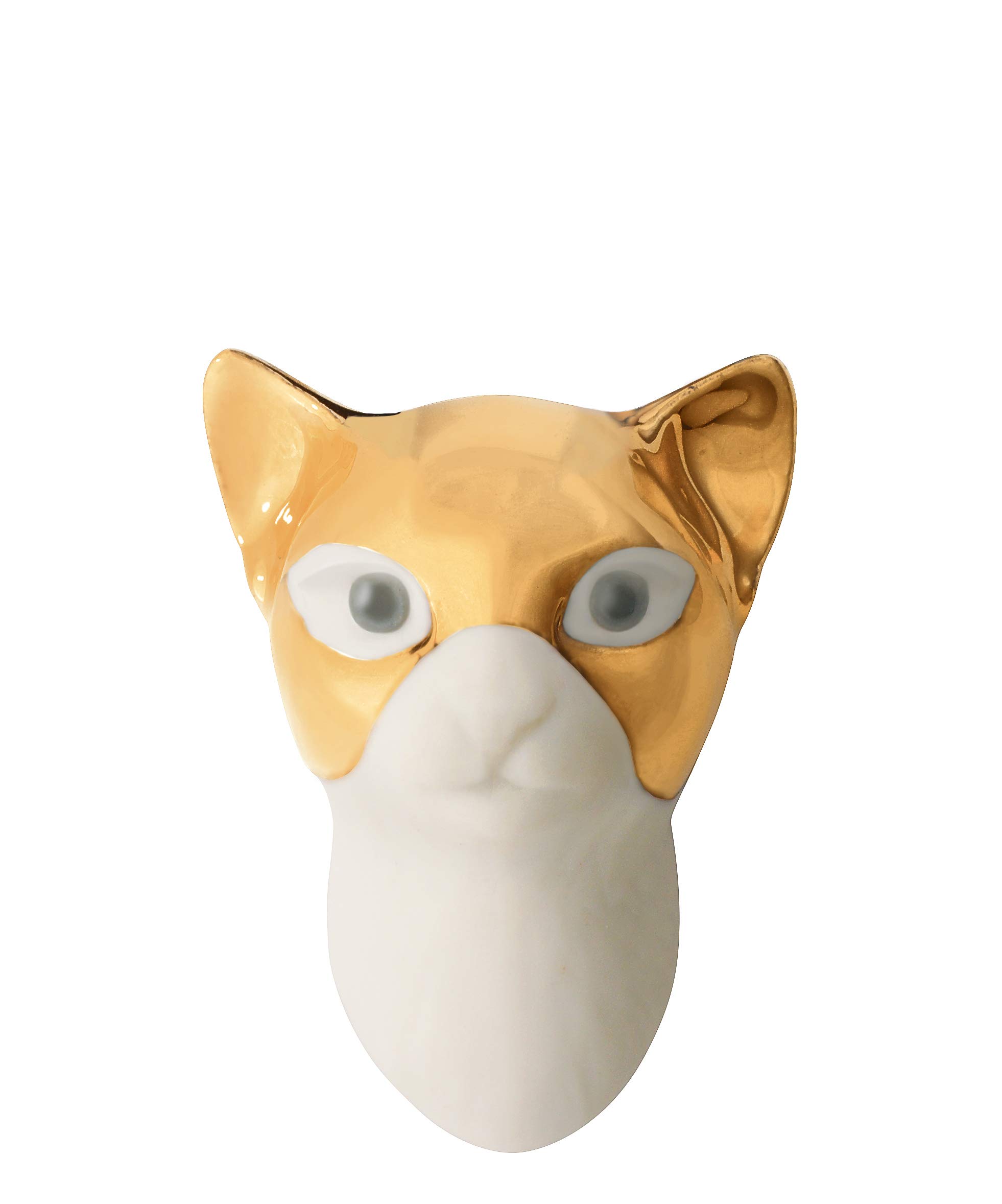 Lladró Gatto Mascherato ciondolo porcellana lustro oro