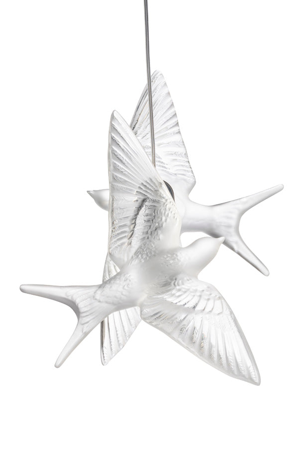 Lalique 2 Hirondelles plafoniera cristallo rondini One Size