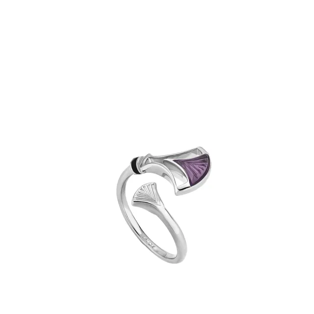 Lalique Larcade Anello Cristallo Misura 51 Argento