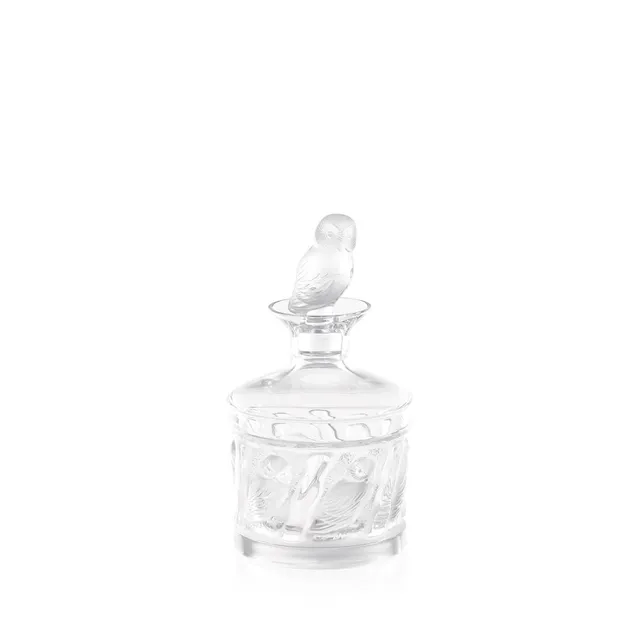 René Lalique Hulotte caraffa gufo in cristallo incolore