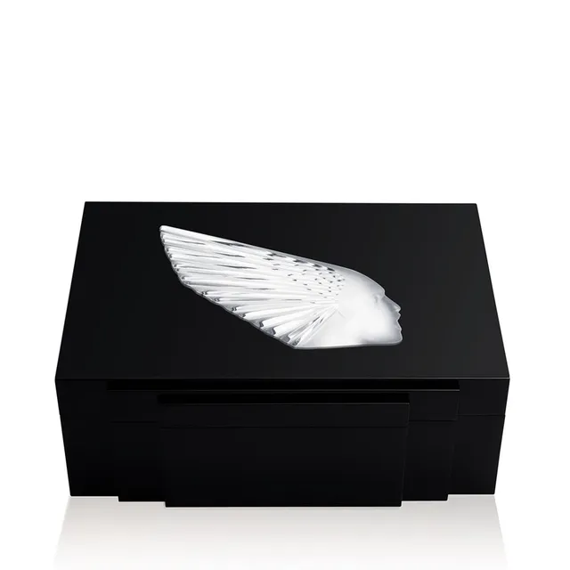 René Lalique Victoire scatola sigari cristallo nero taglia unica