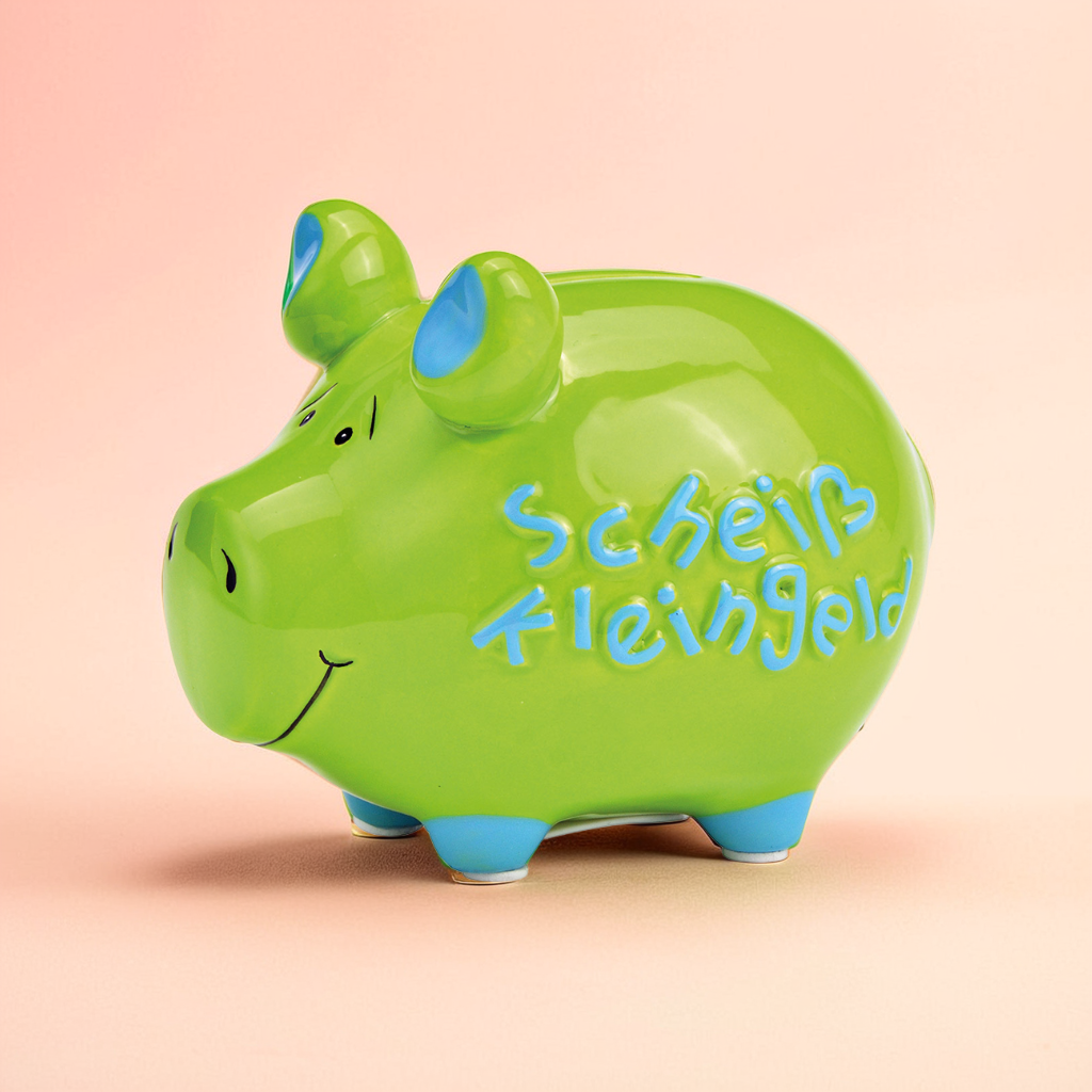 Sparschwein Company Scheiß Kleingeld salvadanaio maiale piccolo verde