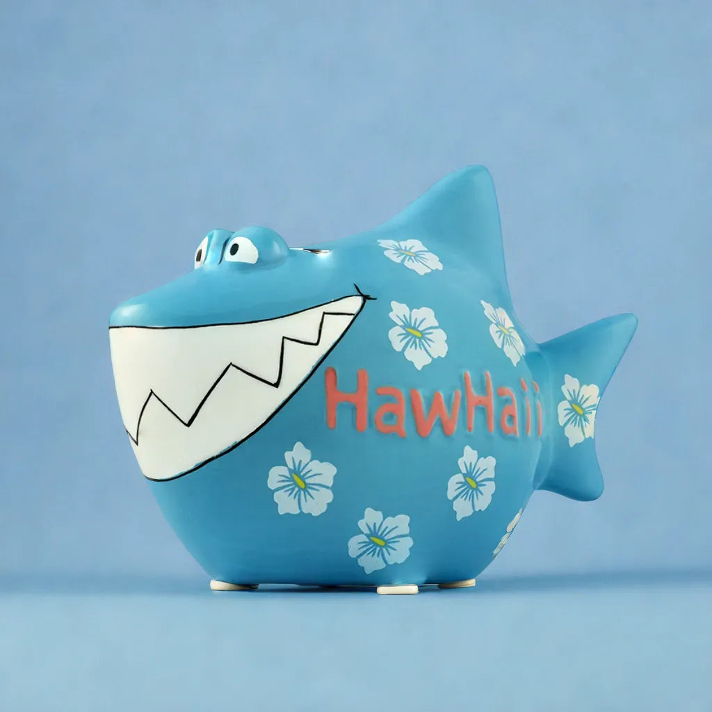 Sparschwein Company HawHaiii Squalo salvadanaio piccolo blu