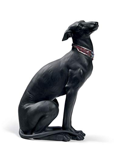 Lladró Sculture Galgo Attento statuetta cane nero 30 cm