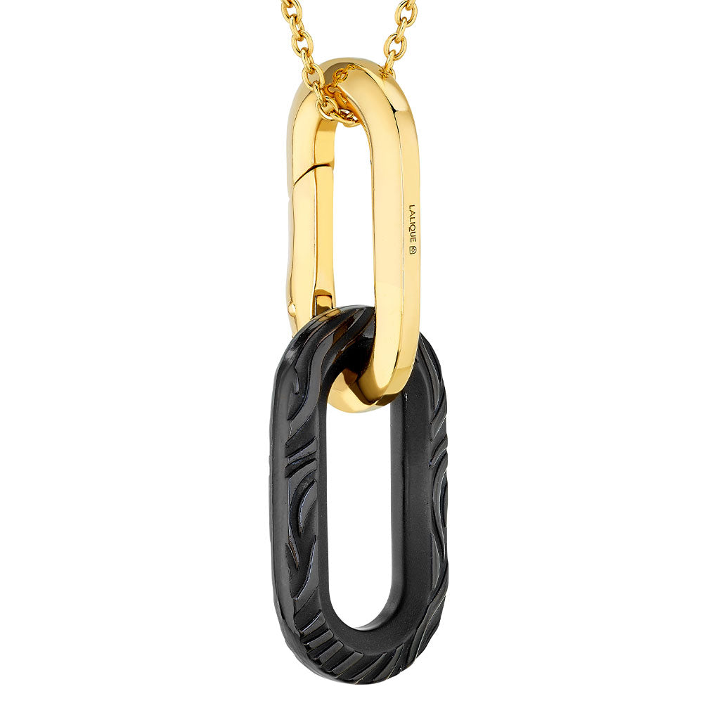 Lalique Empreinte Animale pendente nero oro 18K