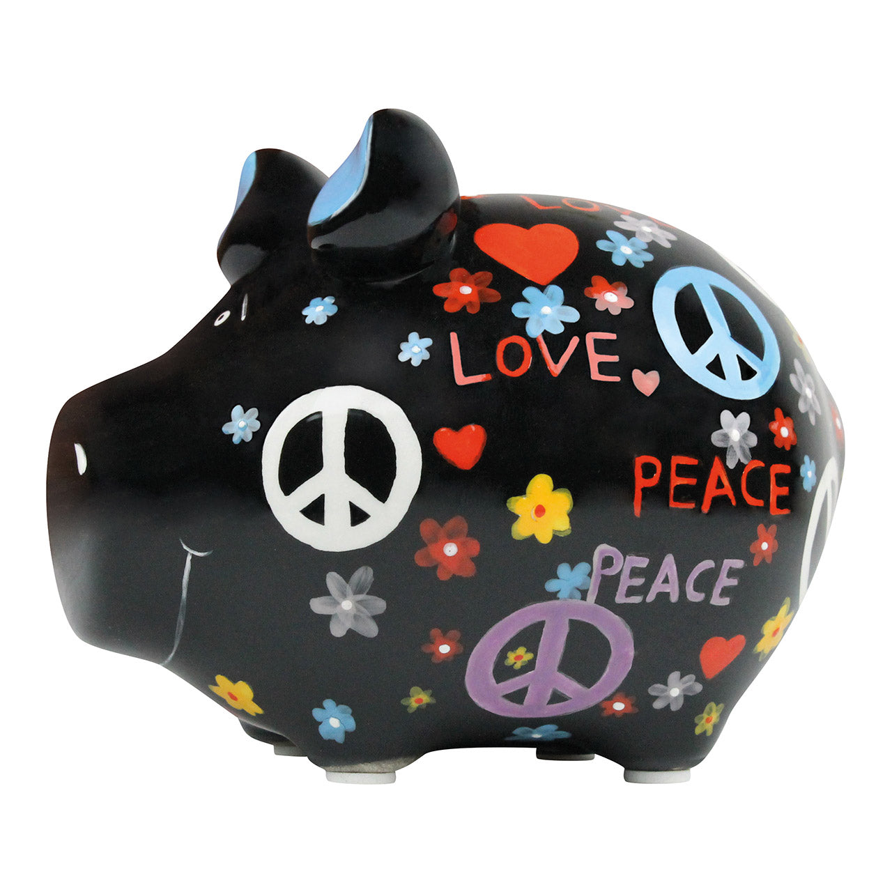 Sparschwein Company Love Peace salvadanaio maiale piccolo hippie