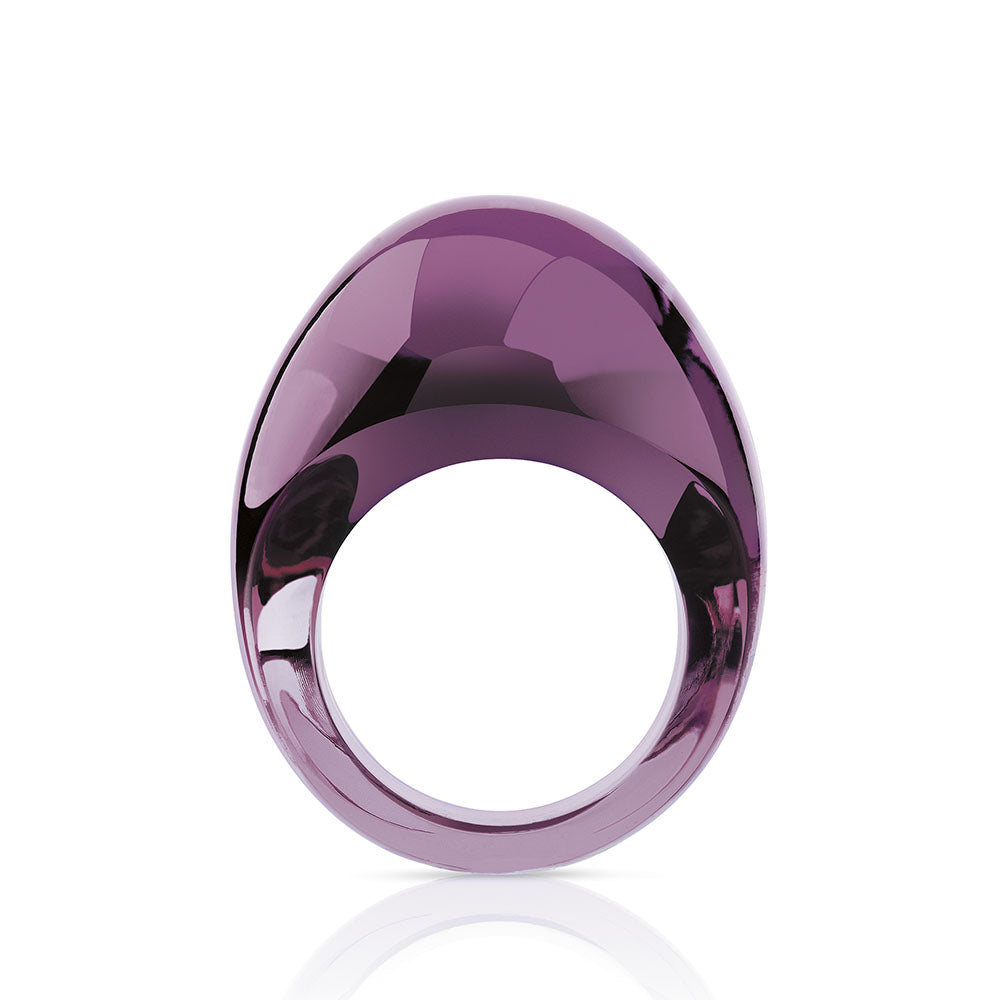 René Lalique Cabochon anello cristallo 49 viola