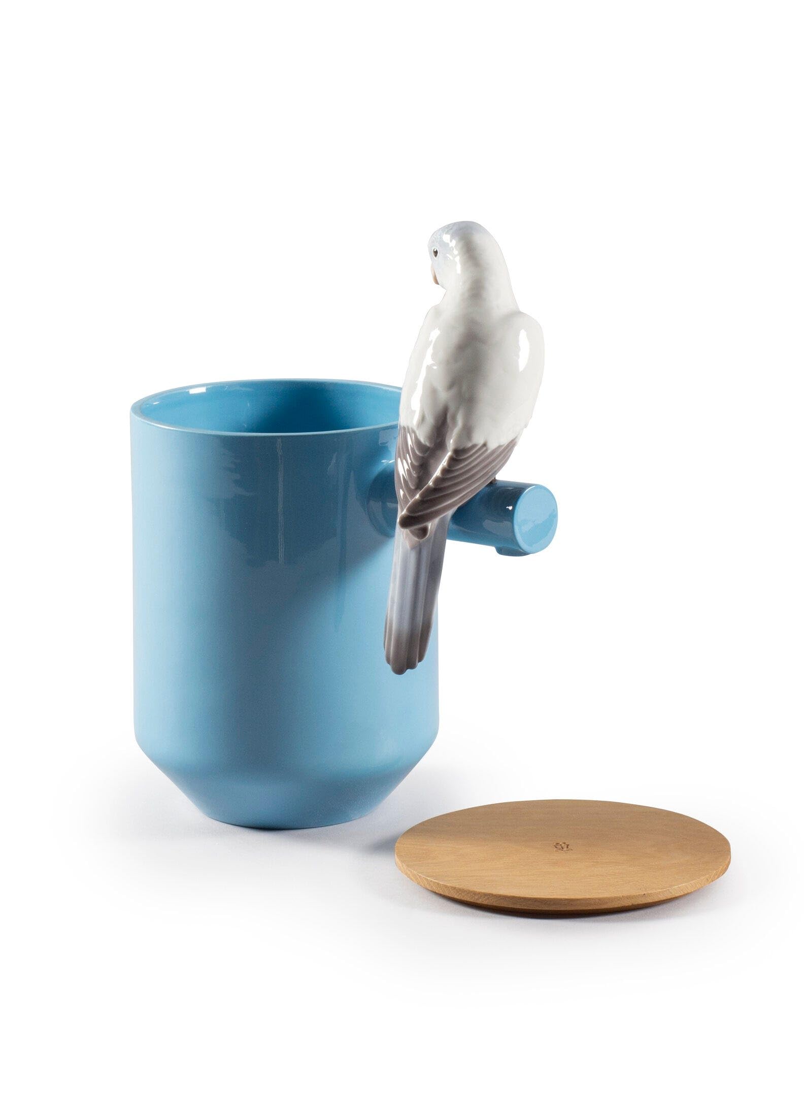 Lladró Parrot Treasure candela profumata blu porcellana