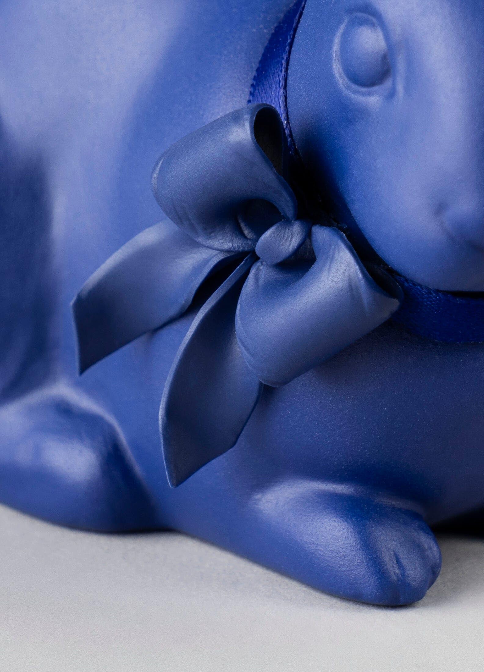 Lladró Coniglio litofania azzurro oro porcellana decorativa