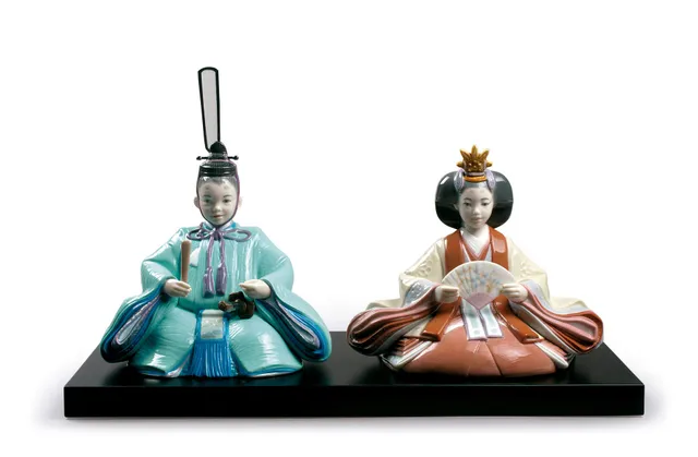Lladró Hinamatsuri Festival figurina in porcellana bambole giapponesi
