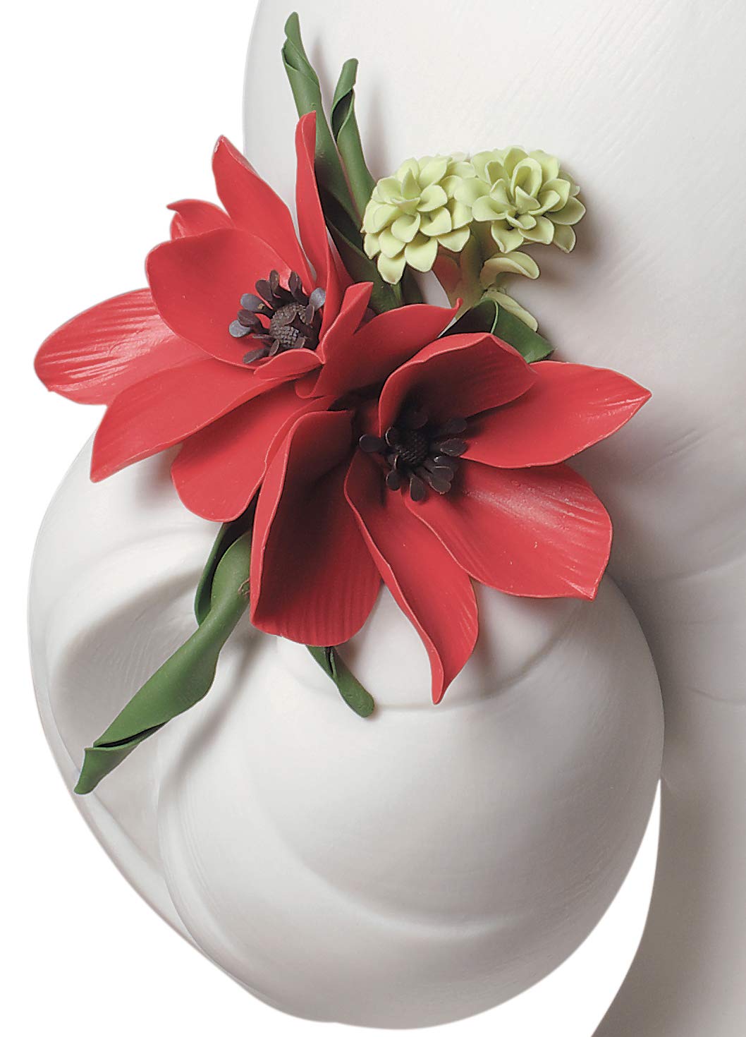 Lladró Sculture Busto Donna Lily scultura fiori rossi